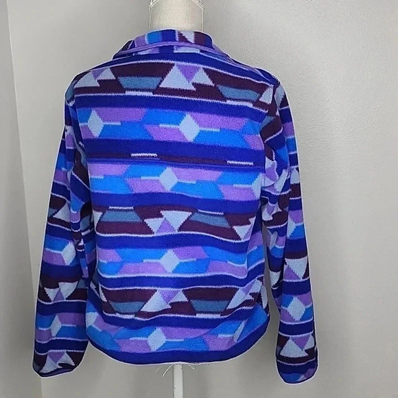 Patagonia Synchilla Guatemalan Tango Blue Purple Aztec Snap-T Pullover Small - Picture 6 of 9